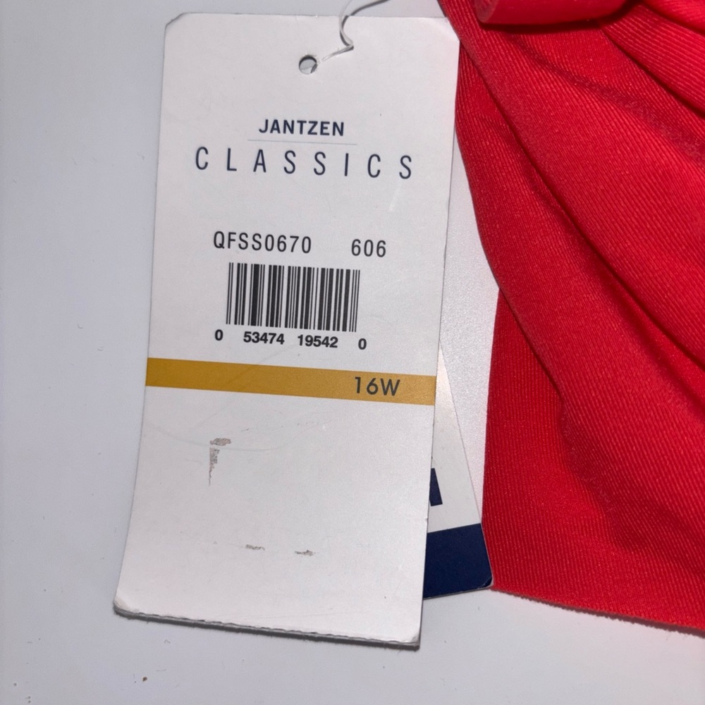 Jantzen Ladies One Piece Ruched Swimsuit Size 16W Orange - Picture 5 of 5